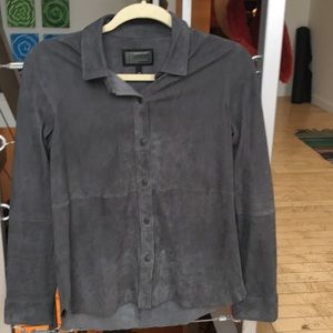 Current Elliot leather button up